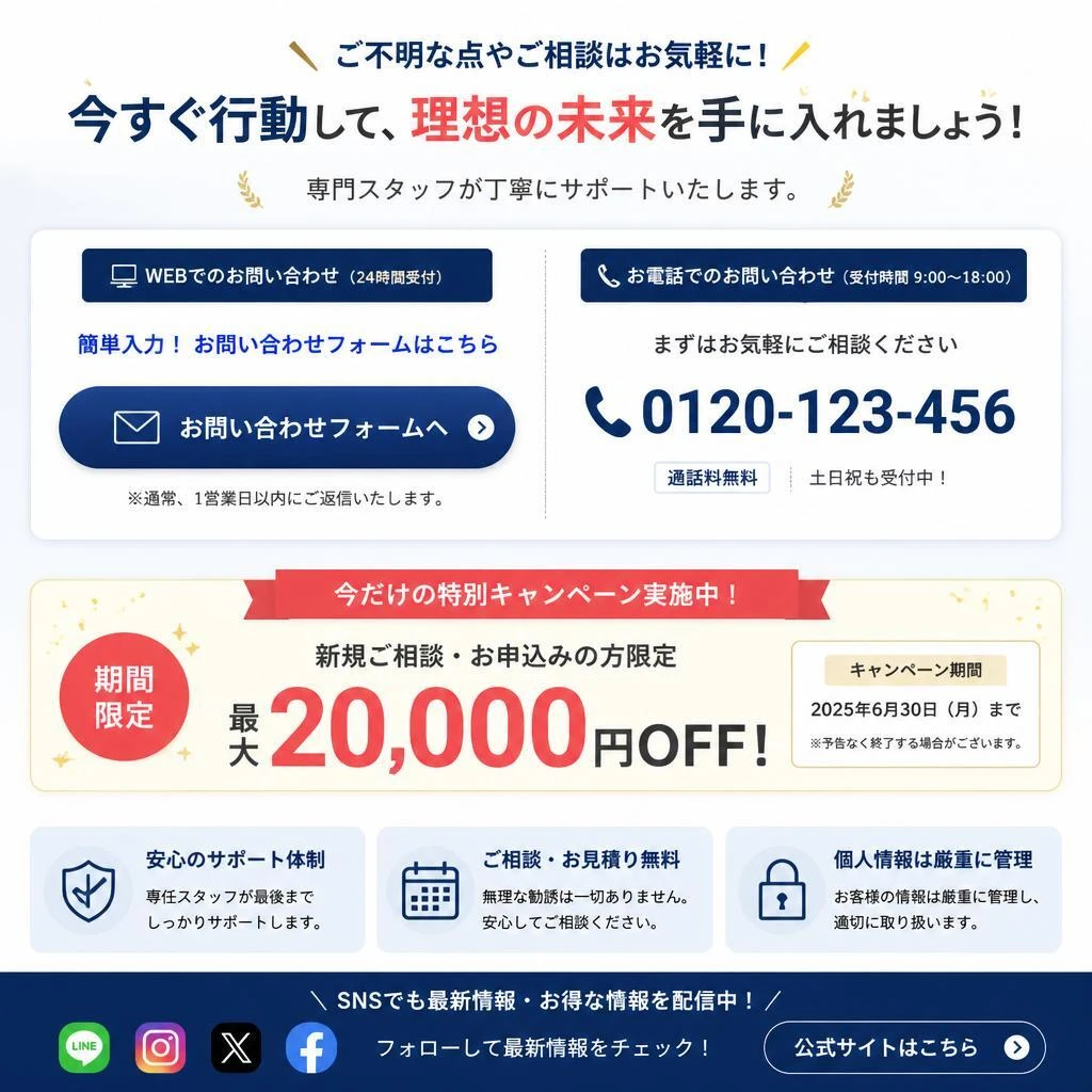 今すぐお問い合わせを！