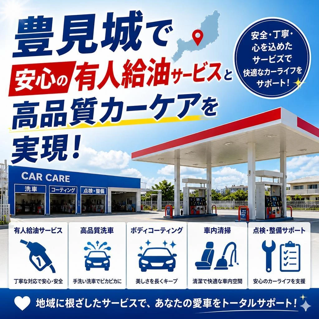 「豊見城で安心の有人給油サービスと高品質カーケアを実現！」