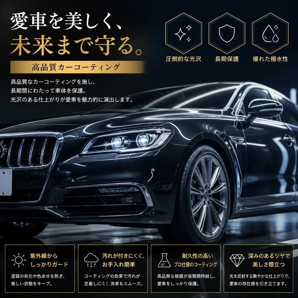 カーコーティングで長持ちする美しさ
