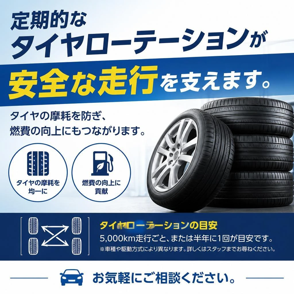 タイヤローテーションで安全運転をサポート