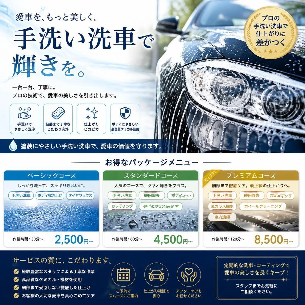 5. お手頃価格の洗車サービス