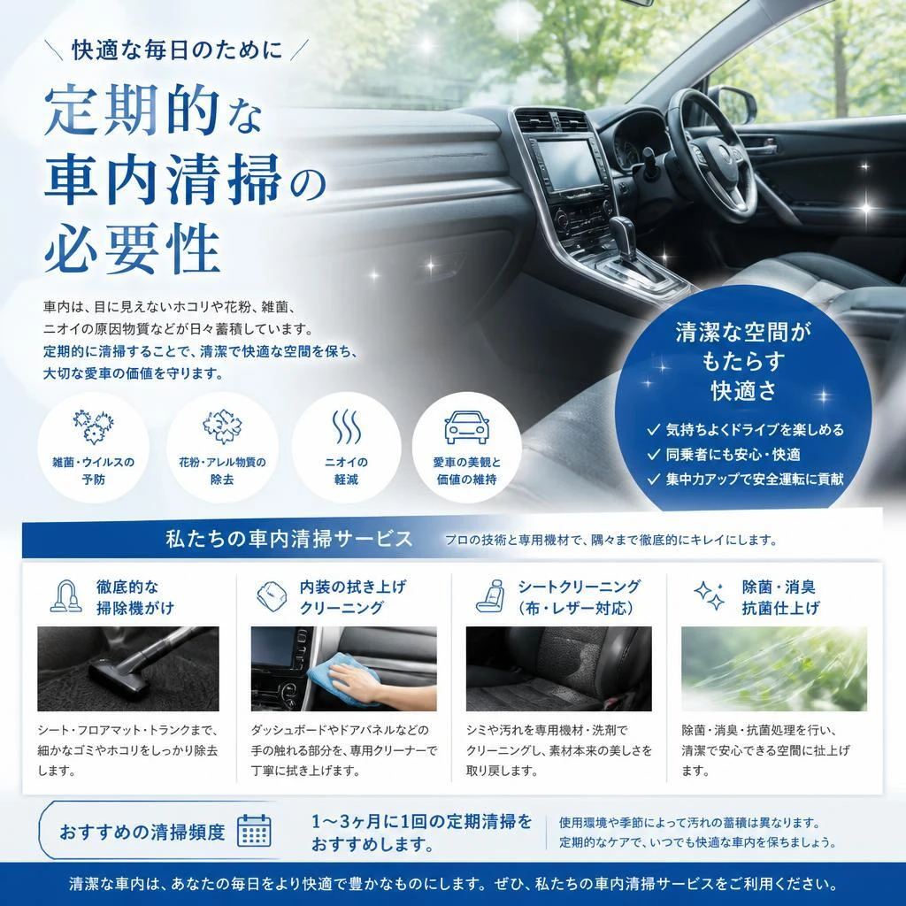 5. お手入れはお任せ！ 車内清掃のサポート