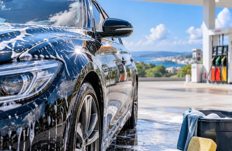 洗うだけでは終わらない。手洗い洗車と車体コーティングで、愛車に輝きと心地よさを。豊見城のガソリンスタンドで、丁寧にリフレッシュしませんか。