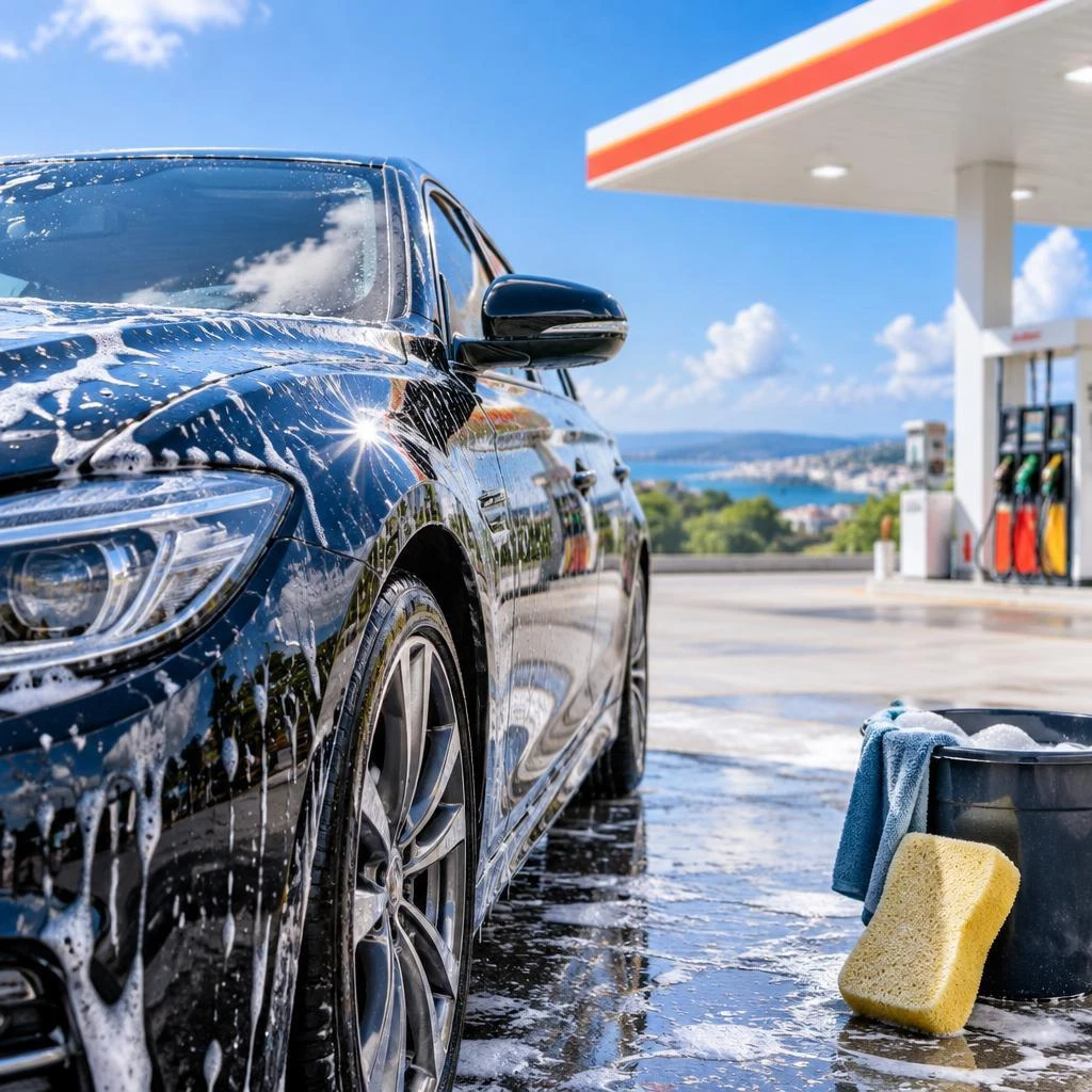 洗うだけでは終わらない。手洗い洗車と車体コーティングで、愛車に輝きと心地よさを。豊見城のガソリンスタンドで、丁寧にリフレッシュしませんか。
