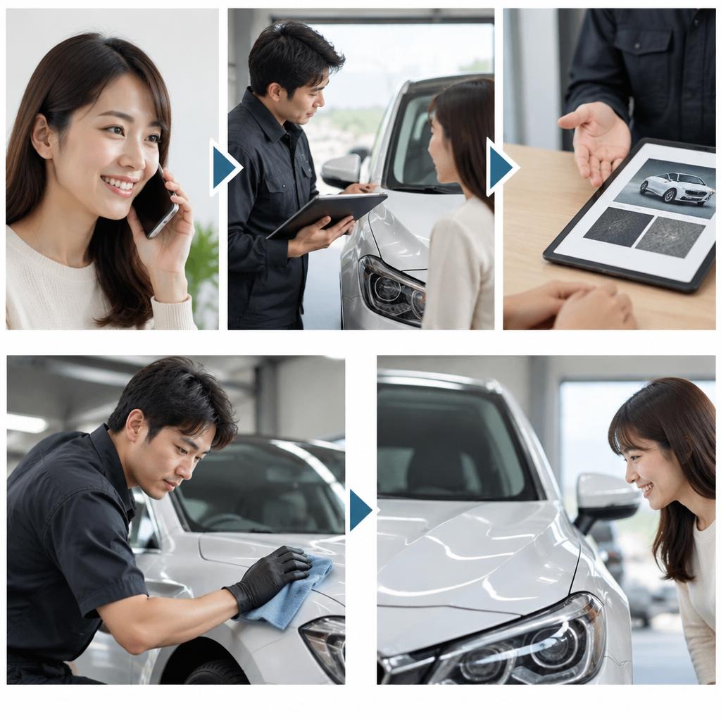 ご相談から仕上がり確認まで。愛車を預ける流れをご案内